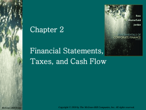 Chapter 2 Financial Statements, Taxes, and Cash Flow