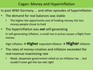 Cagan: Money and Hyperinflation