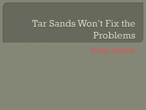 Tar Sands Are Bad! - University of Idaho