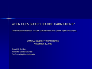 WHEN DOES SPEECH BECOME HARASSMENT?
