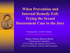 Trying the Sexual Harassment Case to a Jury