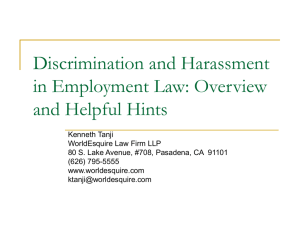 Discrimination and Harassment in Employment Law: Overview and