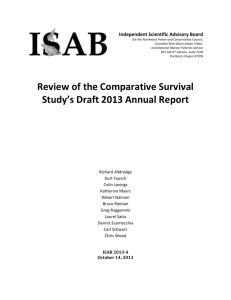 IV. Comments on the draft CSS 2013 Annual Report by Chapter