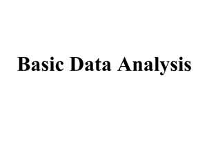Basics of Data Analysis