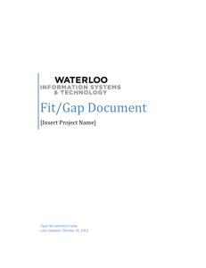 Fit/Gap document