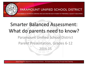 Smarter Balanced Assessment - Paramount Unified School District