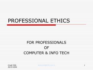 Professional Ethics & Plagiarism