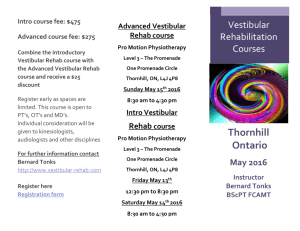 Advanced Vestibular Rehab course