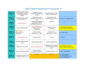 Grade 11 Higher IB Timeline for the 2nd semester 2011