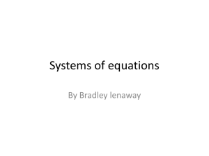 Systems of equtions