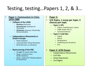 Testing, testing*Papers 1, 2, & 3*