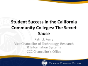 Student Success in the California Community Colleges
