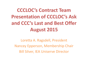 CCC's Last and Best Offer