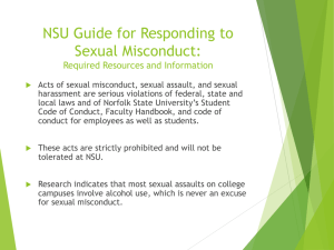 NSU Guide to Responding to Sexual Misconduct
