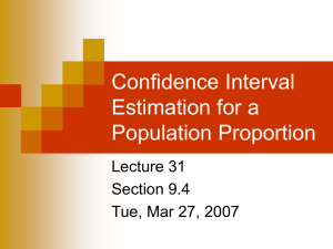 Lecture 31 - Confidence Intervals Proportion