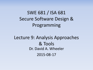Analysis tools - David A. Wheeler