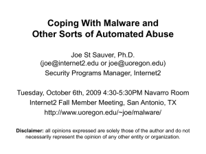 Coping With Malware and Other Sorts of Automated Abuse