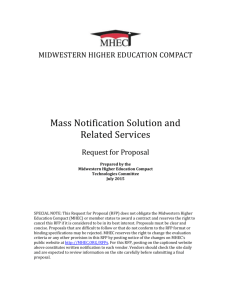 the Mass Notification Solution and Related Services RFP