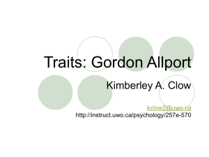 Traits: Gordon Allport