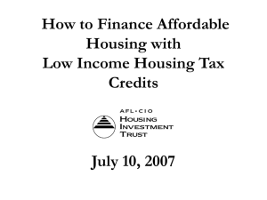 LOW-INCOME HOUSING TAX CREDIT BASICS