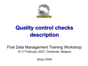 Quality controls checks description