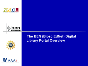 The BEN Digital Library Portal Overview
