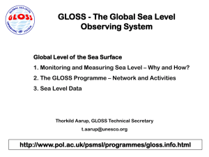 Lecture on GLOSS - Permanent Service for Mean Sea Level