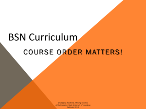 Order Matters! Guide to the Nursing Curriculum PPT