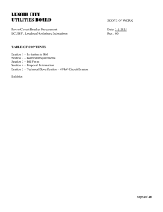 Power Circuit Breaker Procurement Date: 3-5-2015