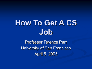 PowerPoint Presentation - How To Get A CS Job