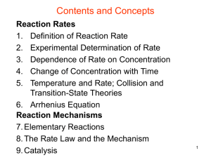 Rates of Reaction - Bakersfield College