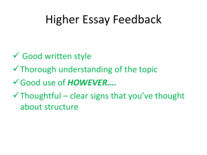 Higher essay tips