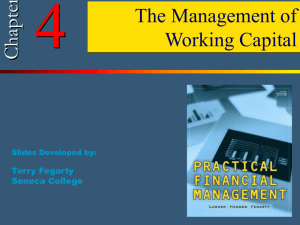 Chapter 4: The Management of Working Capital