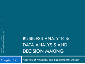 Analysis of Variance and Experimental Design