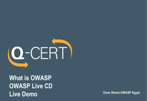 OWASP Live CD / WebGoat Live Demo