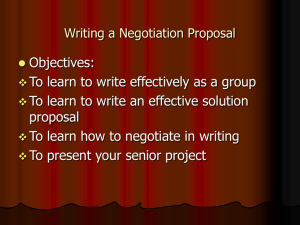 Writing a Negotiation Proposal