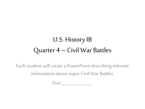 US History IB Quarter 4 * Civil War Battles