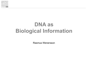 Biological information & DNA data - Center for Biological Sequence