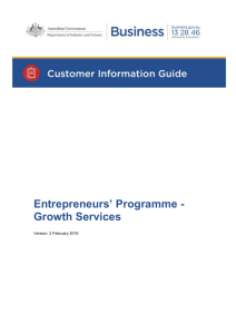 Customer Information Guide - Entrepreneurs