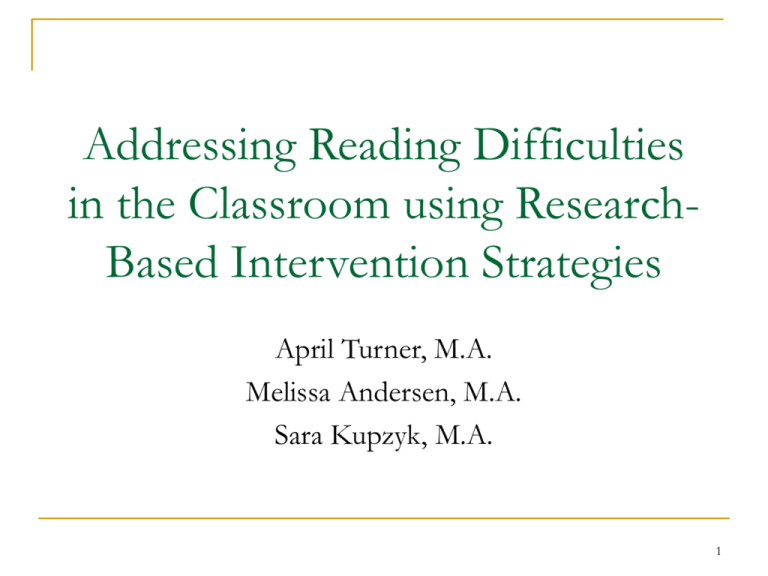 research paper about reading difficulties