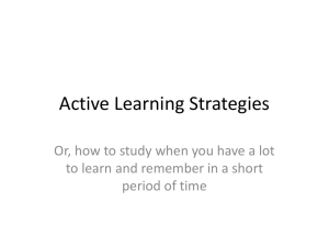 Active Learning Strategies