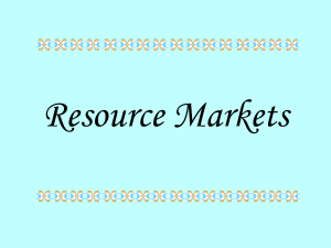 X. Resource Markets.