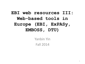 EBI web resources III: Tools