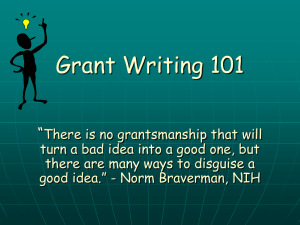 Grant Writing 101 - University of Miami