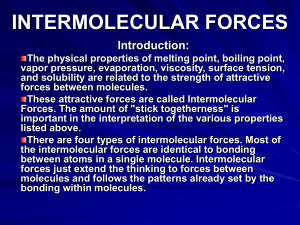 INTERMOLECULAR FORCES