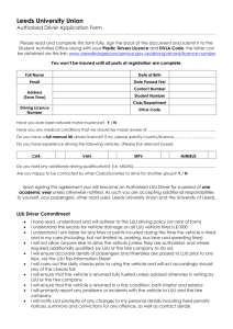 Authorised Drivers Form - Leeds University Union