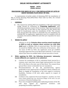 Policy regarding NOC for installation of Lift in Group Housing Flats