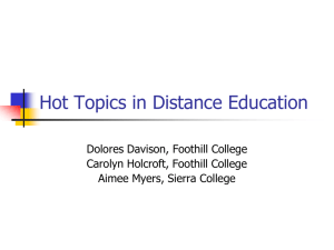 Hot Topics in Distance Education