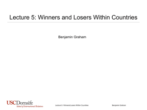 Lecture 5: Winners and Losers Within Countries