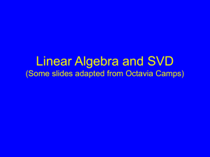 Matlab tutorial and Linear Algebra Review